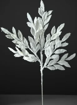 29in Long Snow Flocked Bay Leaf Spray, Case of 12