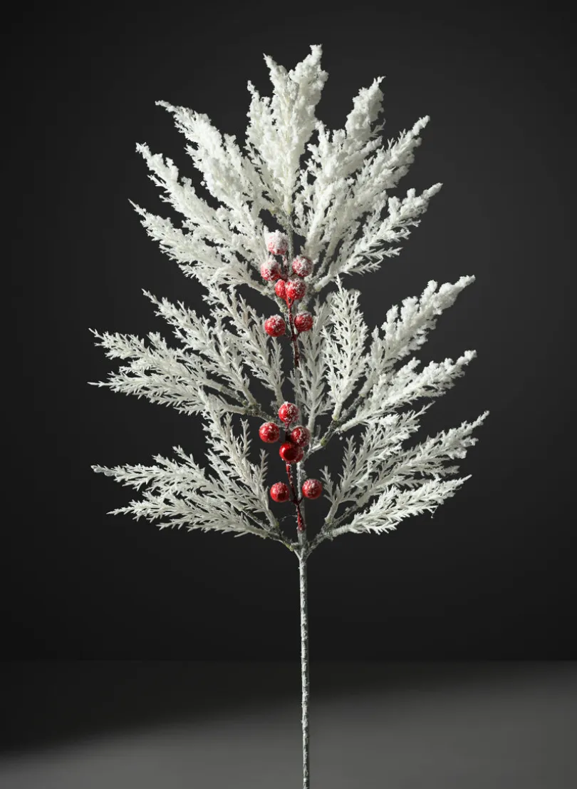 20in Long Snow Look Pine and Red Berry Pick, Case of 12