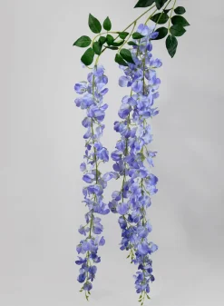 49in Long Triple Large Blue Wisteria Spray
