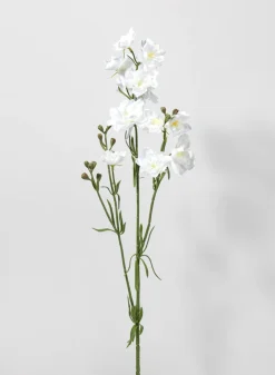 33in Long White Bouquet Larkspur Spray, Case of 12
