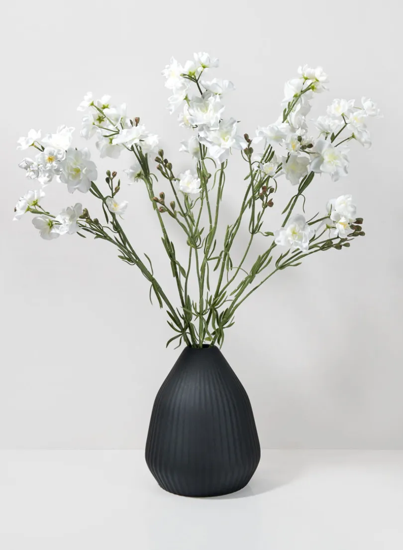33in Long White Bouquet Larkspur Spray, Case of 12