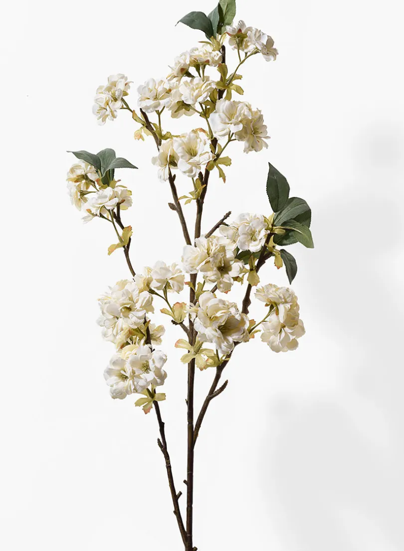 38in Long White Cherry Blossom Branch, Case of 12