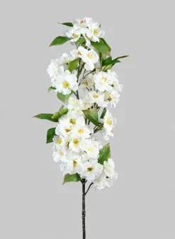 33in Long White Cherry Blossom Spray, Case of 12