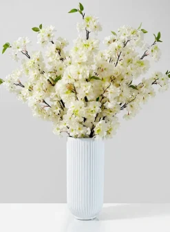 48in Long White Cherry Blossom Spray, Case of 12