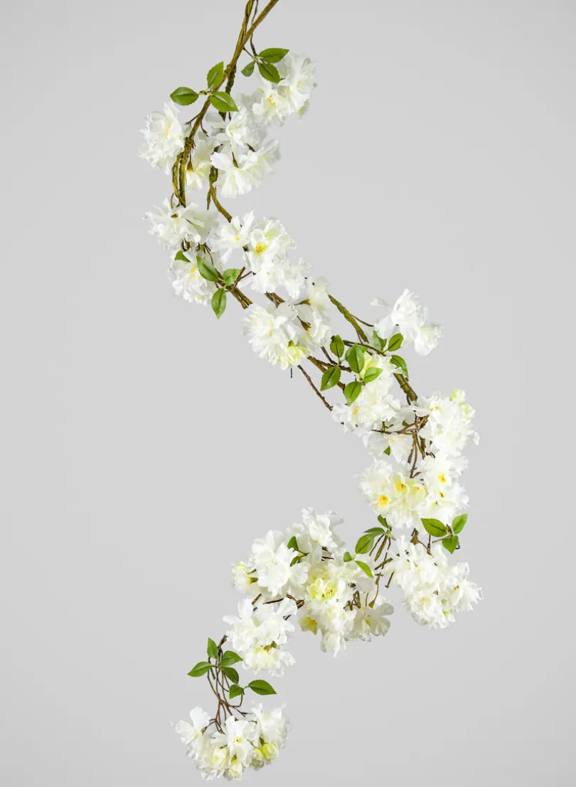 50in Long White Cherry Blossom Vine, Case of 6