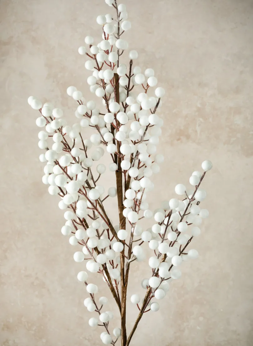 38in Long White Holly Berry Pick, Case of 12