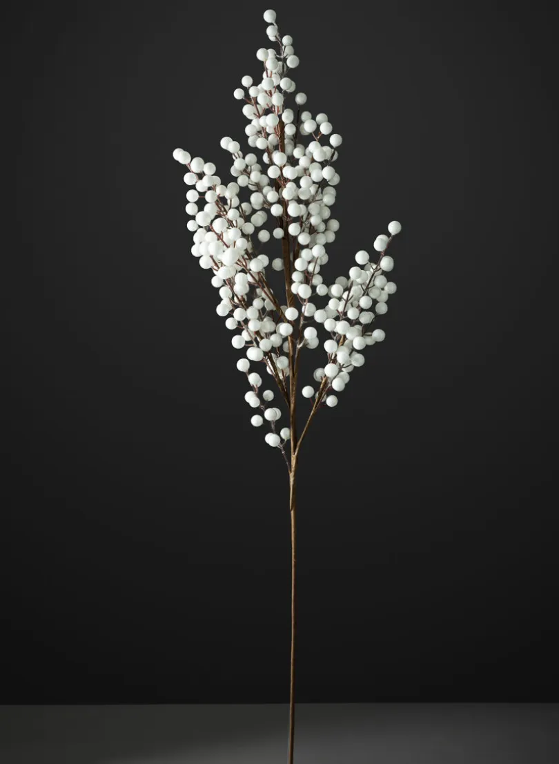 38in Long White Holly Berry Pick, Case of 12