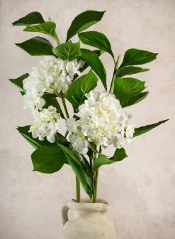 32in Long White Hydrangea Spray, Case of 6