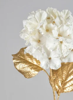 26in Long White Hydrangea Spray