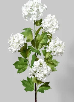 34in Long White Snowball Hydrangea Spray, Case of 12