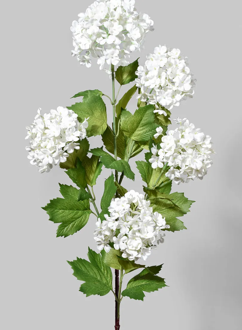 34in Long White Snowball Hydrangea Spray, Case of 12