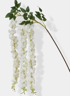 58in Long White Wisteria Spray, Case of 12