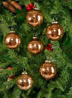 3in Round Antique Bronze Glass Ball Ornament in Window Box
