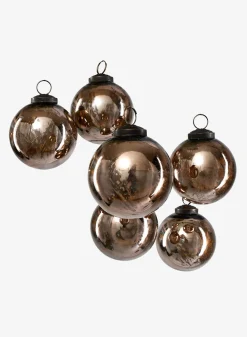 3in Round Antique Bronze Glass Ball Ornament in Window Box