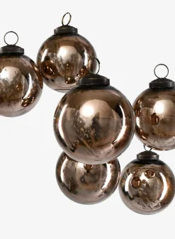 3in Round Antique Bronze Glass Ball Ornament in Window Box