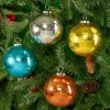 4in Round Antique Silver Glass Ornament Ball In Window Box