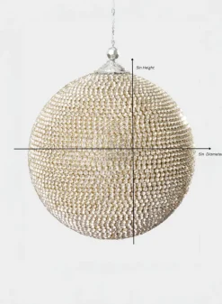 5in Round Champagne Full Rhinestone Beaded Ornament Ball