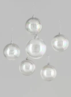 3in Round Clear Plastic Ornament Ball, Set of 6