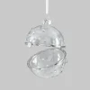 2.5in Round Diamond Bead Treasure Ball Glass Ornament, Set of 6