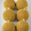 4in Round Gilded Gold Ornament, Set of 6