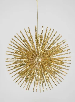 11in Round Gold Glitter Burst Ornament
