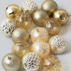 3in Round Gold Luxe Ornament Collection, Set of 16