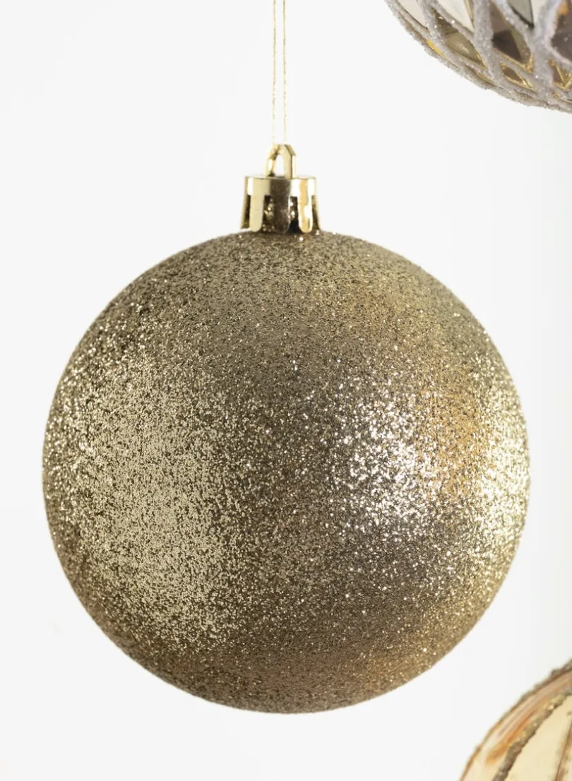 3in Round Gold Luxe Ornament Collection, Set of 16