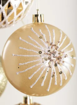 3in Round Gold Luxe Ornament Collection, Set of 16