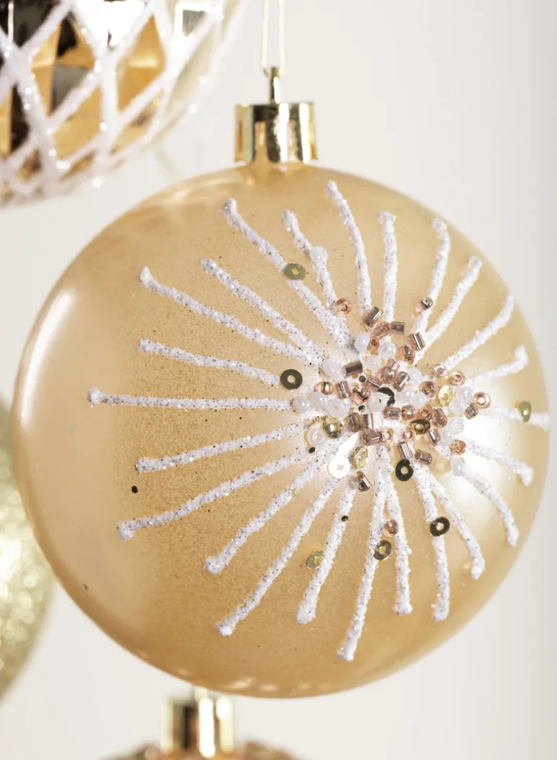 3in Round Gold Luxe Ornament Collection, Set of 16
