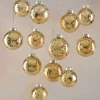 3in Round Gold Mercury Glass Plastic Ornament Ball