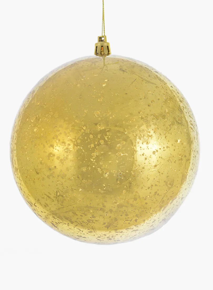4.75in Round Gold Mercury Glass Plastic Ornament Balls (120mm)