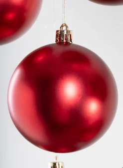 3in Round Matte Red Ornament Plastic Ball, Set of 16