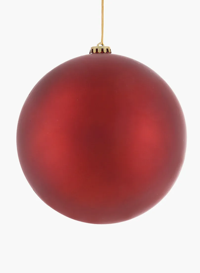 7.5in Round Matte Red Plastic Ornament Ball (200mm)