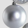 3in Round Matte & Shiny Silver Ornament Plastic Ball, Set of 16