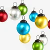 2in Round Matt Multi-Color Glass Ball Ornament, Set of 12