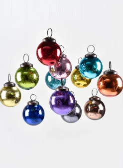 2in Round Multicolor Glass Ball Ornament, Set of 12