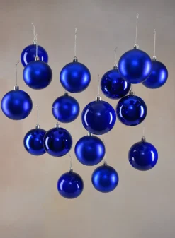 3in Round Pearl, Matte, Light & Shiny Blue Plastic Ornament Ball