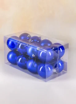 3in Round Pearl, Matte, Light & Shiny Blue Plastic Ornament Ball