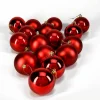 3in Round Pearl, Matte, Light, & Shiny Red Ornament Ball