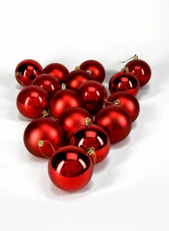 3in Round Pearl, Matte, Light, & Shiny Red Ornament Ball