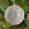 3.5in Round Shimmer Crystal Bead Plastic Ornament