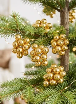 1in Round Shiny Gold Glass Balls on Picks (25mm), Set of 144