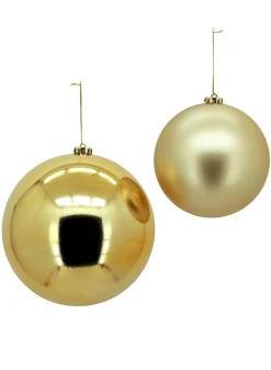 7.75in Round Shiny Gold Plastic Ornament Ball (200mm)