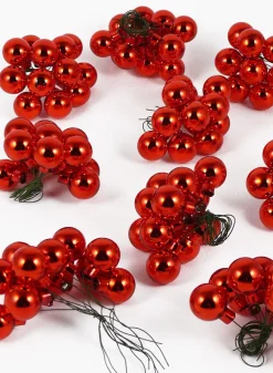1in Round Shiny Red Glass Balls on Picks (25mm), Set of 144