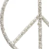 5.25in Round Silver Beaded Peace Sign Ornament, Set of 6
