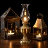 5in Rustic Brass Square Lantern