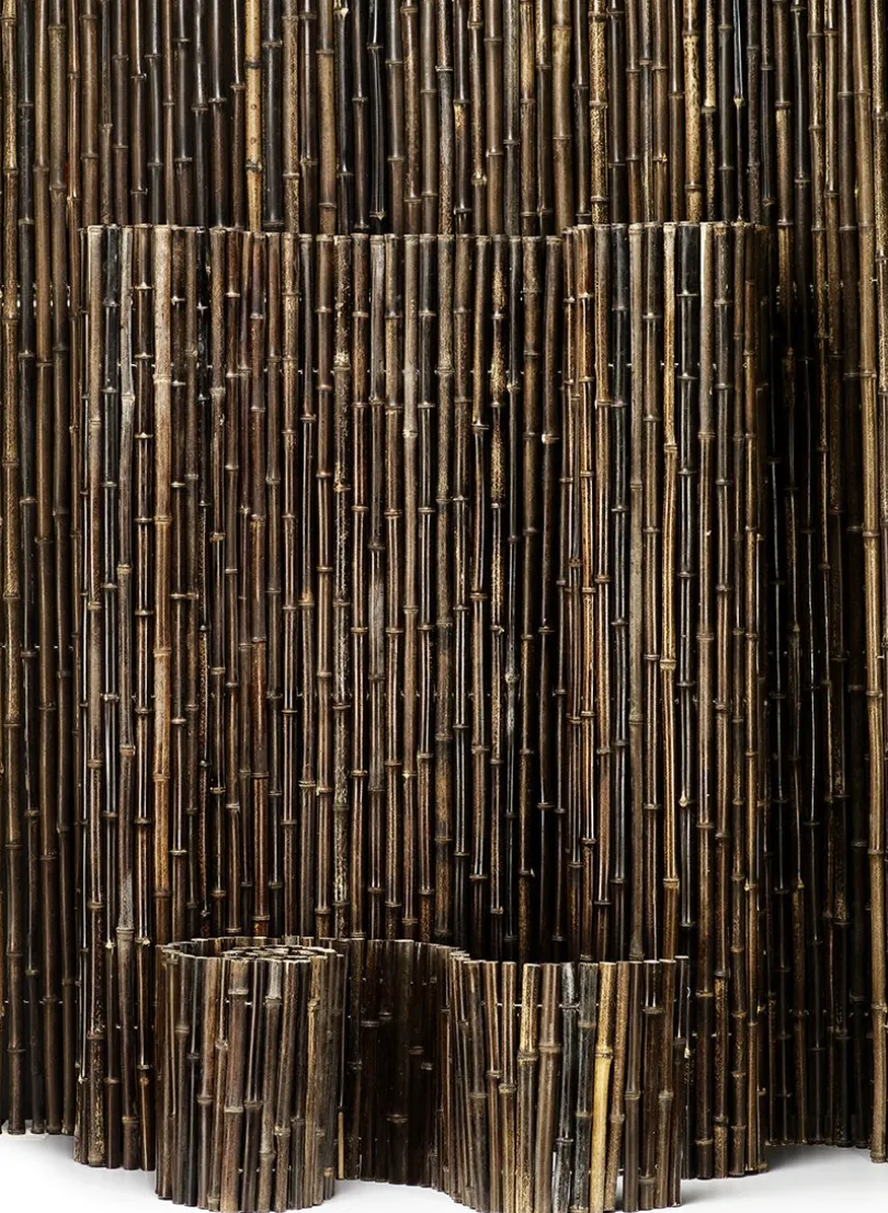 Inside-Wired Black Bamboo Fences