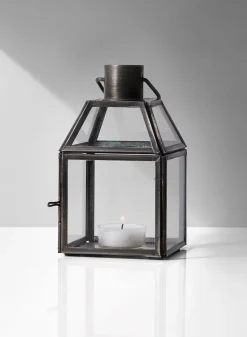 6in Square Antique Zinc Lantern
