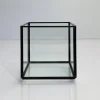 4in Square Black Antique Glass Box Without Lid