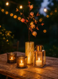 5.25in Square Gold Lantern